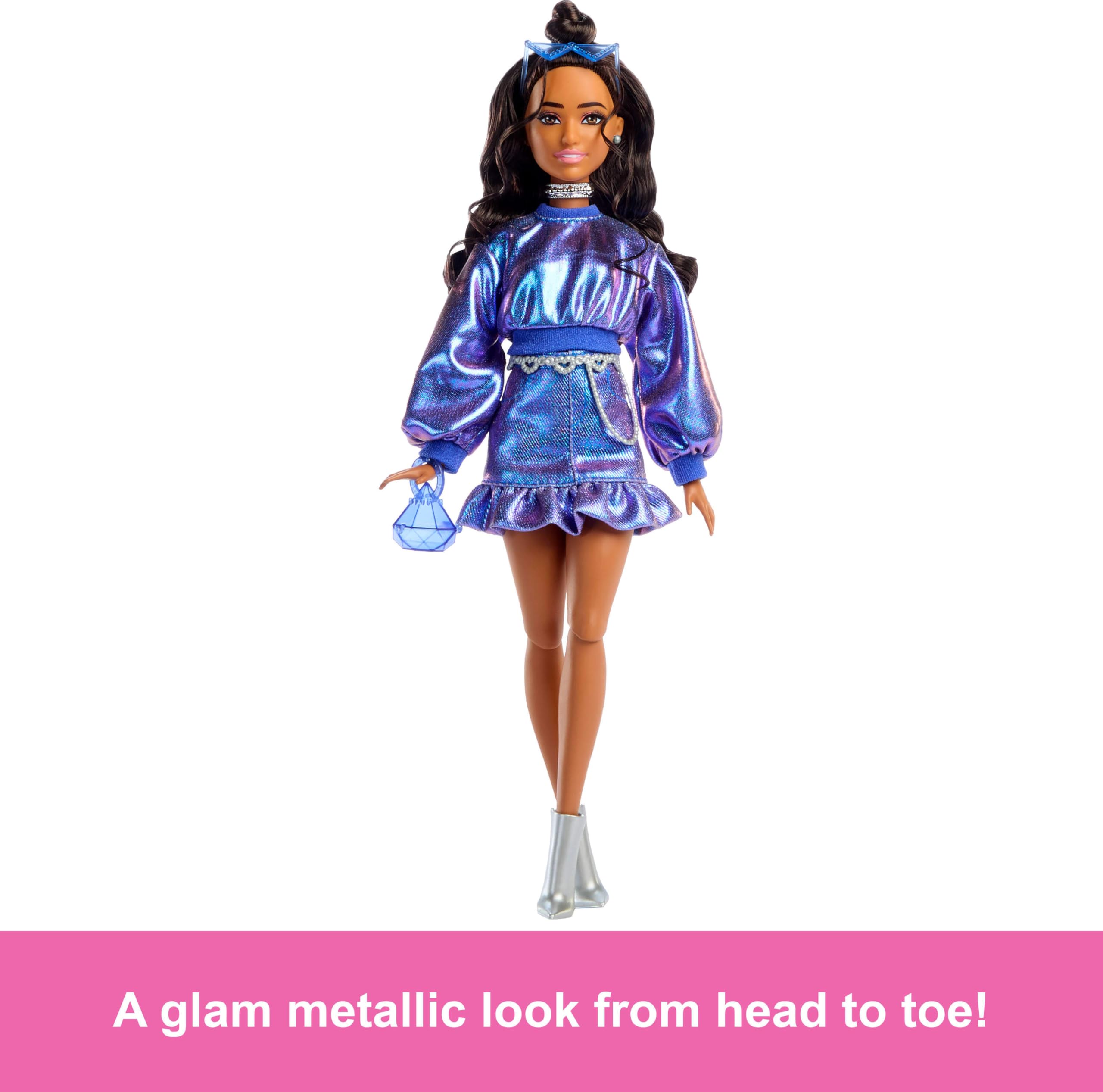 Amazon.com: Barbie Deluxe Style Doll #7 in Metallic Blue Top